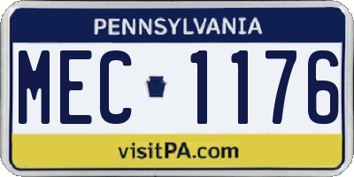 PA license plate MEC1176