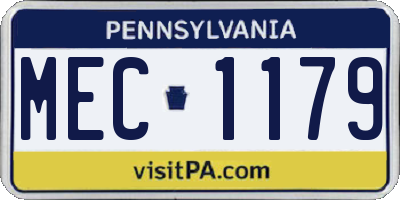 PA license plate MEC1179