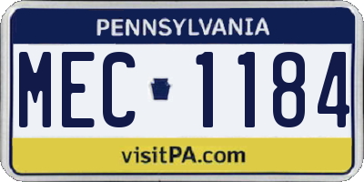 PA license plate MEC1184