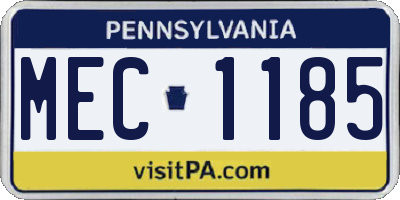 PA license plate MEC1185