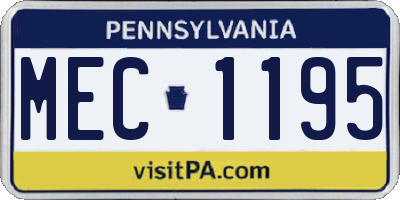 PA license plate MEC1195
