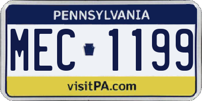 PA license plate MEC1199