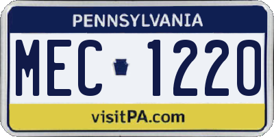 PA license plate MEC1220