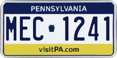 PA license plate MEC1241