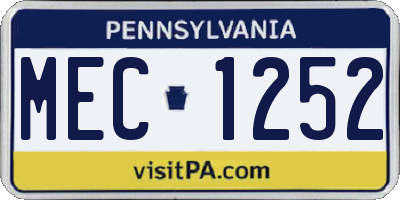 PA license plate MEC1252