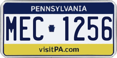 PA license plate MEC1256