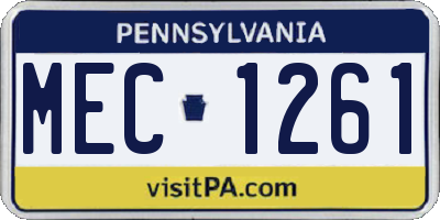 PA license plate MEC1261