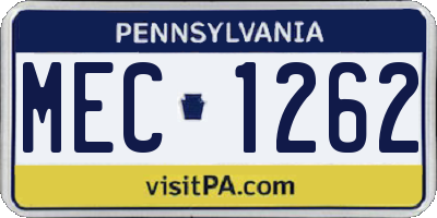 PA license plate MEC1262