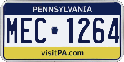 PA license plate MEC1264