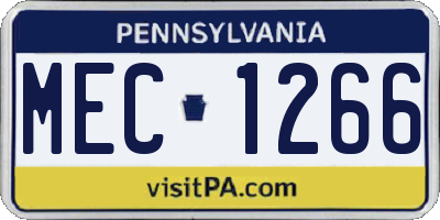 PA license plate MEC1266