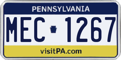PA license plate MEC1267