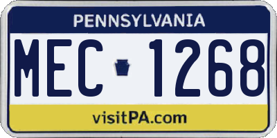 PA license plate MEC1268