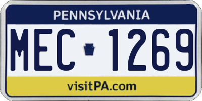 PA license plate MEC1269