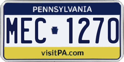 PA license plate MEC1270