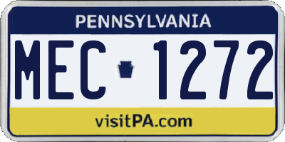 PA license plate MEC1272