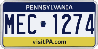PA license plate MEC1274