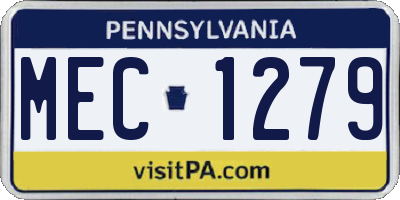 PA license plate MEC1279
