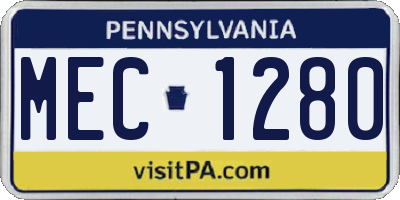 PA license plate MEC1280