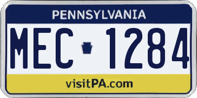 PA license plate MEC1284