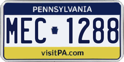 PA license plate MEC1288