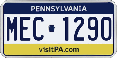 PA license plate MEC1290