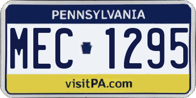 PA license plate MEC1295