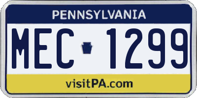 PA license plate MEC1299