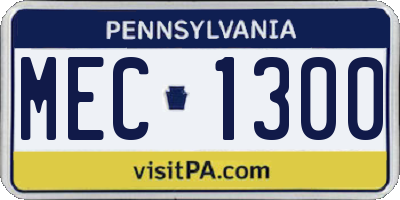 PA license plate MEC1300