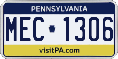 PA license plate MEC1306