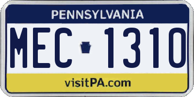 PA license plate MEC1310