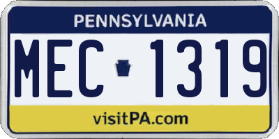 PA license plate MEC1319