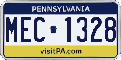 PA license plate MEC1328