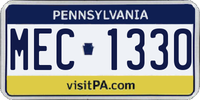 PA license plate MEC1330