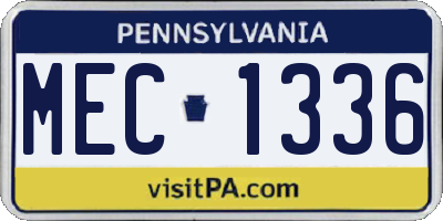 PA license plate MEC1336