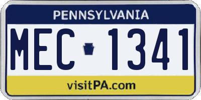 PA license plate MEC1341
