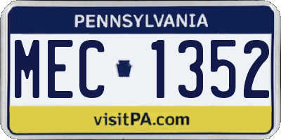 PA license plate MEC1352