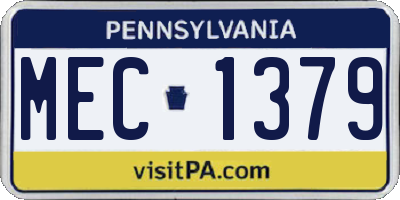PA license plate MEC1379