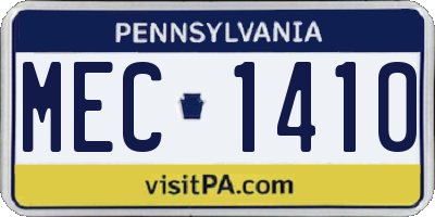 PA license plate MEC1410