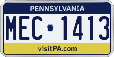 PA license plate MEC1413