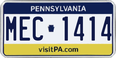 PA license plate MEC1414