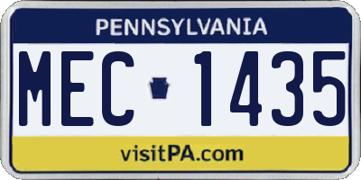 PA license plate MEC1435
