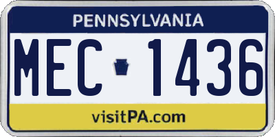 PA license plate MEC1436