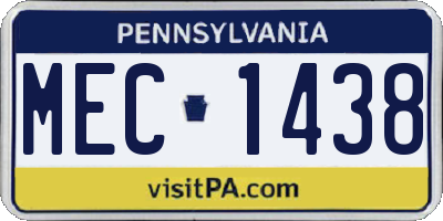 PA license plate MEC1438