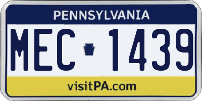PA license plate MEC1439