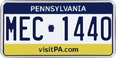 PA license plate MEC1440