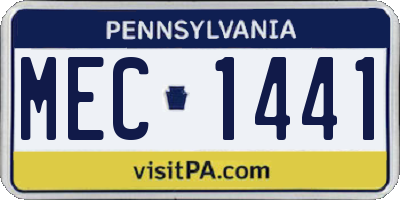 PA license plate MEC1441