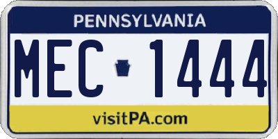 PA license plate MEC1444