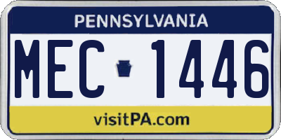 PA license plate MEC1446