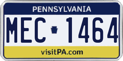 PA license plate MEC1464
