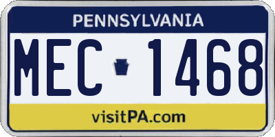 PA license plate MEC1468